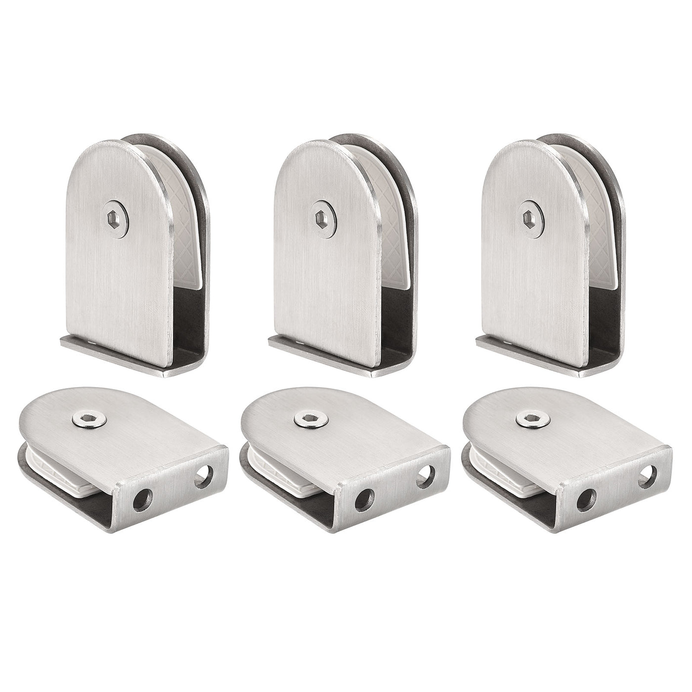 Uxcell Uxcell Glass Clamp, 4pcs Adjustable 6-12mm Thick 60x40mm Stainless Steel Glass Clip