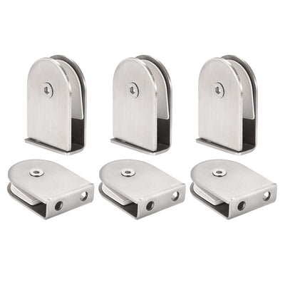 Harfington Uxcell Glass Clamp, 4pcs Adjustable 6-12mm Thick 60x40mm Stainless Steel Glass Clip