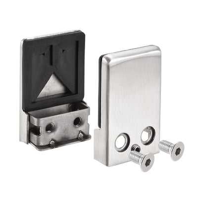 Harfington Uxcell 304 Stainless Steel Glass Clamps for Glass Thickness of 10-12mm Balustrade 4Pcs