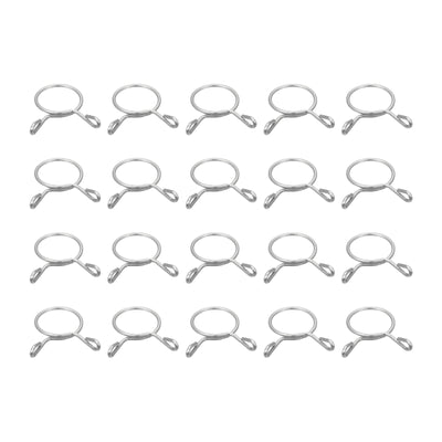 Harfington Uxcell Fuel Line Hose Clips, 50pcs 18mm 304 Stainless Steel Tube Spring Clamps(Silver)
