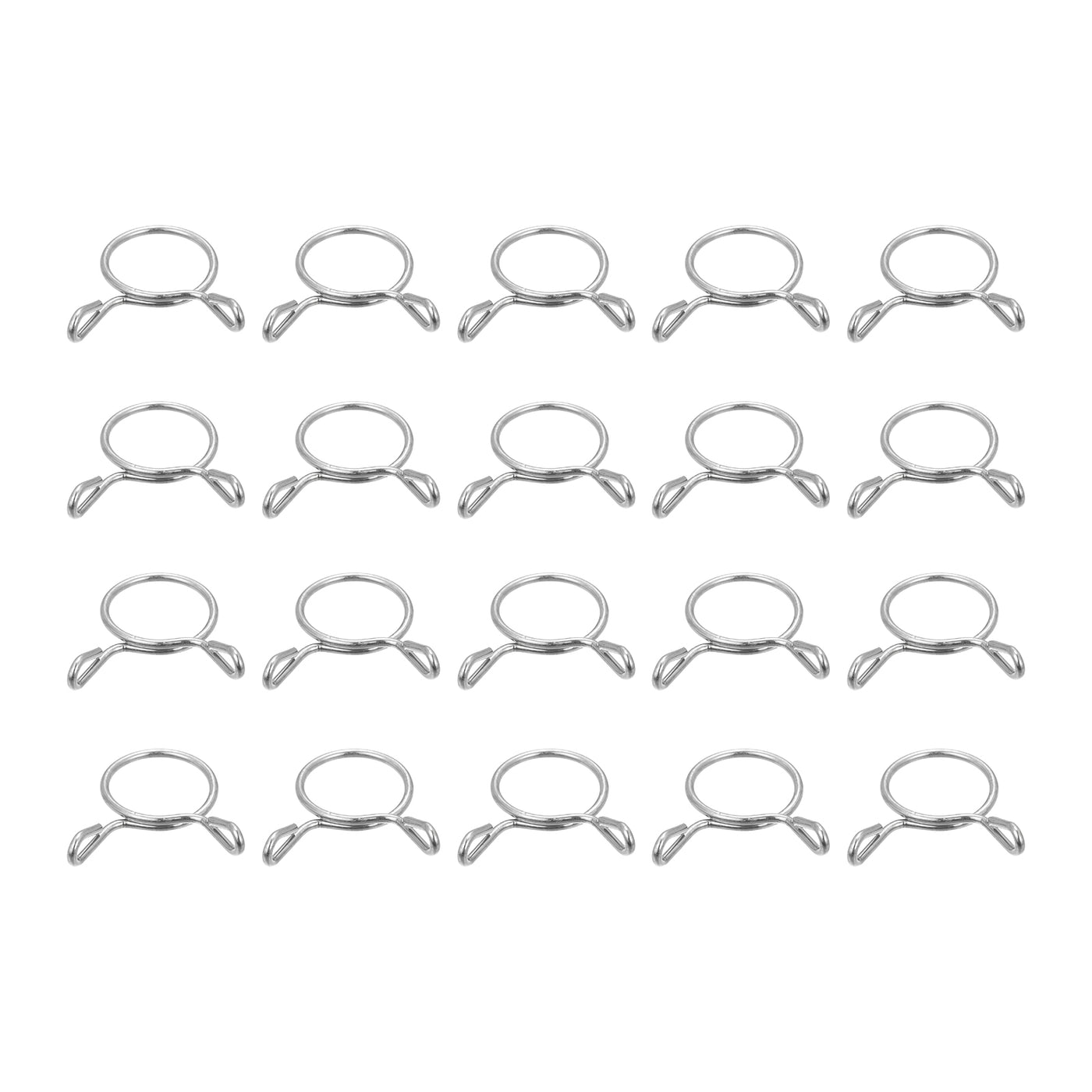 Uxcell Uxcell Fuel Line Hose Clips, 50pcs 18mm 304 Stainless Steel Tube Spring Clamps(Silver)