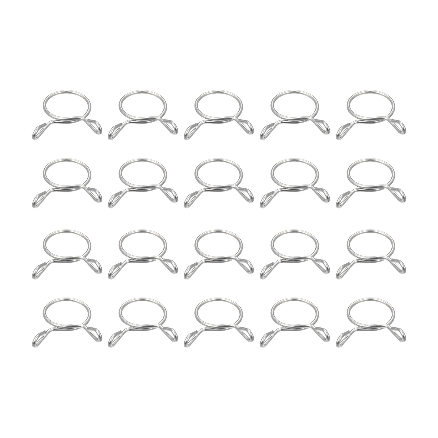 Uxcell Uxcell Fuel Line Hose Clips, 20pcs 26mm 304 Stainless Steel Tube Spring Clamps(Silver)