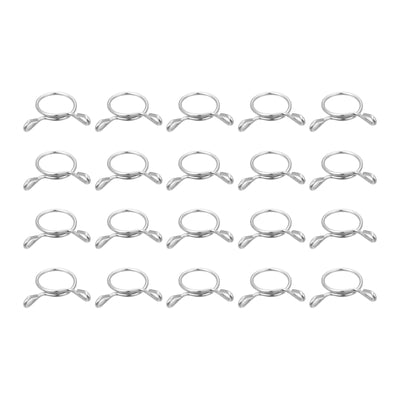 Harfington Uxcell Fuel Line Hose Clips, 20pcs 26mm 304 Stainless Steel Tube Spring Clamps(Silver)