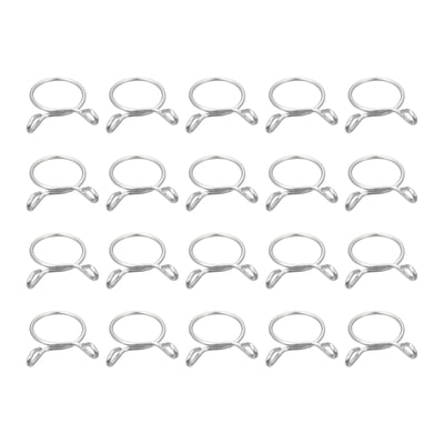 Harfington Uxcell Fuel Line Hose Clips, 50pcs 18mm 304 Stainless Steel Tube Spring Clamps(Silver)