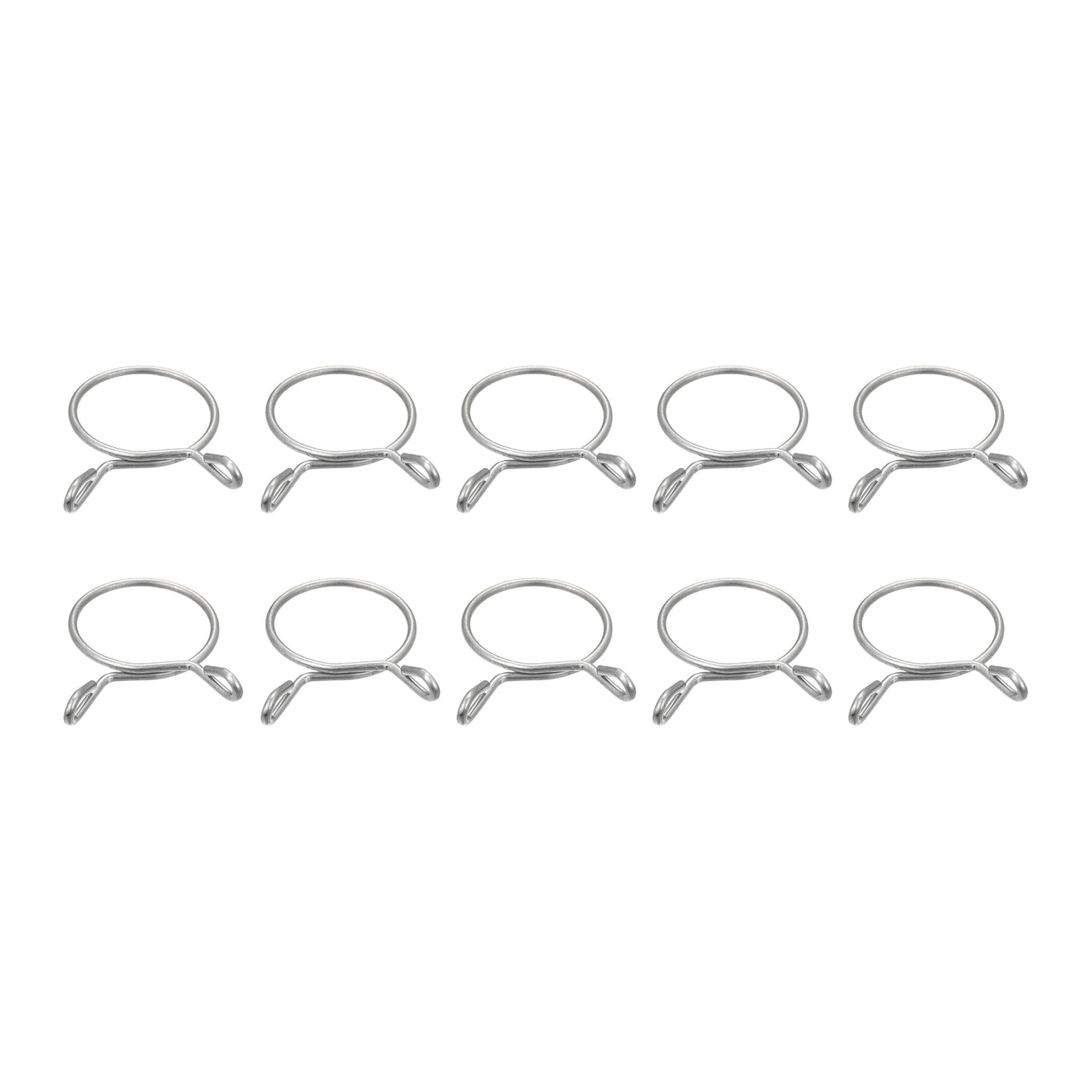 Uxcell Uxcell Fuel Line Hose Clips, 10pcs 29mm 304 Stainless Steel Tube Spring Clamps(Silver)