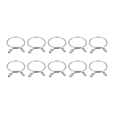 Harfington Uxcell Fuel Line Hose Clips, 10pcs 29mm 304 Stainless Steel Tube Spring Clamps(Silver)