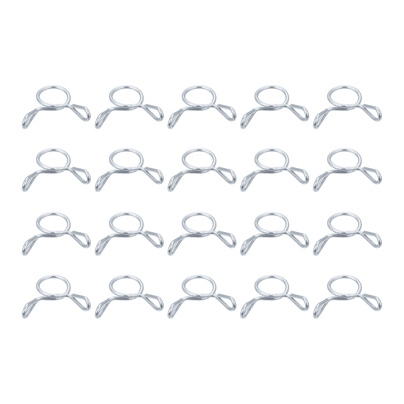 Uxcell Uxcell Fuel Line Hose Clips, 20pcs 13mm 65Mn Steel Tubing Spring Clamps (Silver)