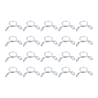 Harfington Uxcell Fuel Line Hose Clips, 20pcs 13mm 65Mn Steel Tubing Spring Clamps (Silver)