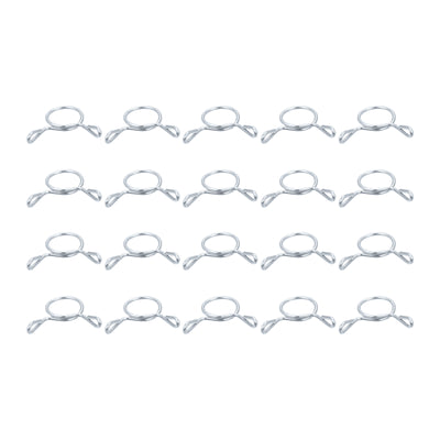 Harfington Uxcell Fuel Line Hose Clips, 20pcs 13mm 65Mn Steel Tubing Spring Clamps (Silver)