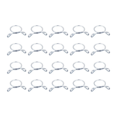 Harfington Uxcell Fuel Line Hose Clips, 50pcs 13mm 65Mn Steel Tubing Spring Clamps (Silver)