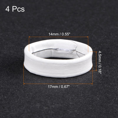 Harfington Uxcell 4 Pcs PU Leather Loops Retaining Ring for 16mm Width Watch Band, White