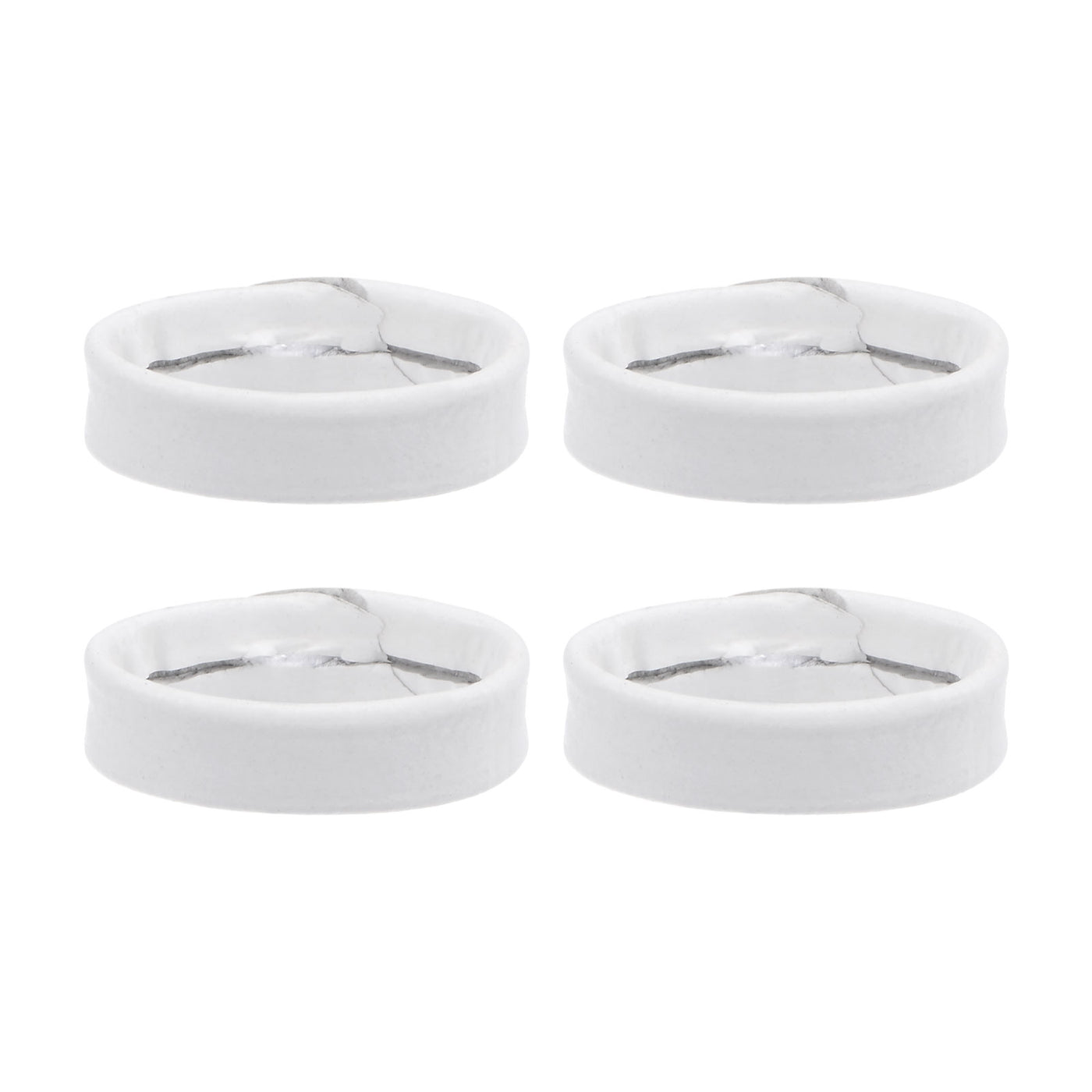 Uxcell Uxcell 4 Pcs PU Leather Loops Retaining Ring for 16mm Width Watch Band, White