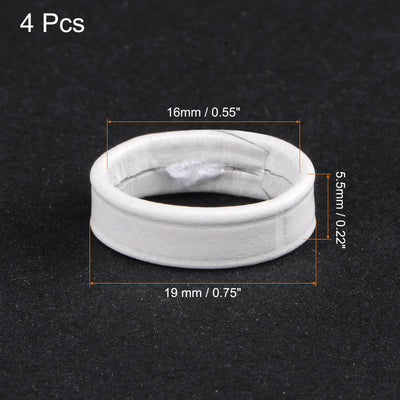 Harfington Uxcell 4 Pcs PU Leather Loops Retaining Ring for 16mm Width Watch Band, White