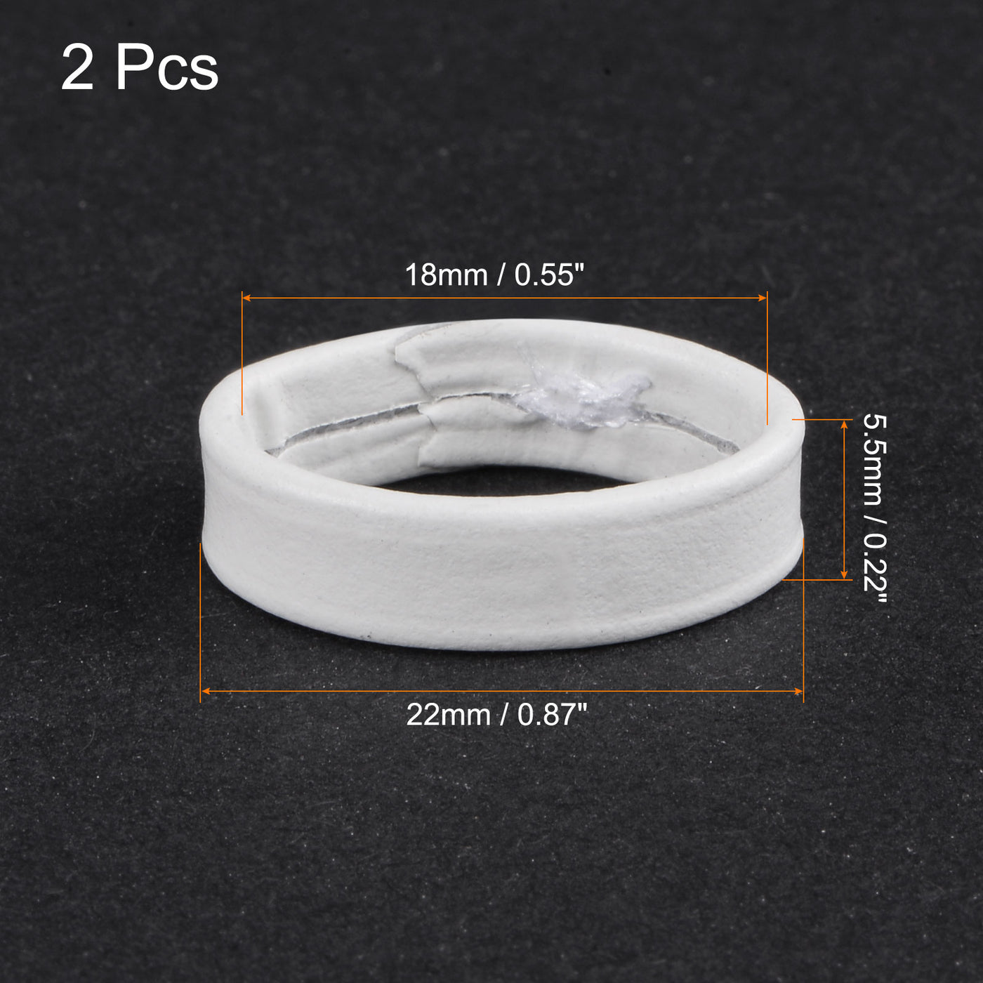 Uxcell Uxcell 4 Pcs PU Leather Loops Retaining Ring for 16mm Width Watch Band, White
