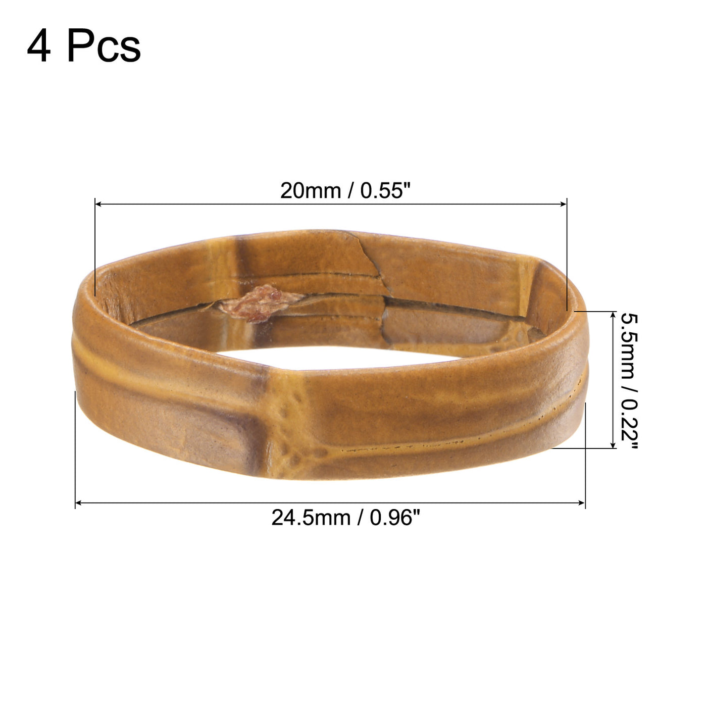Uxcell Uxcell 4 Pcs PU Leather Loops Retaining Ring for 20mm Width Watch Band, White