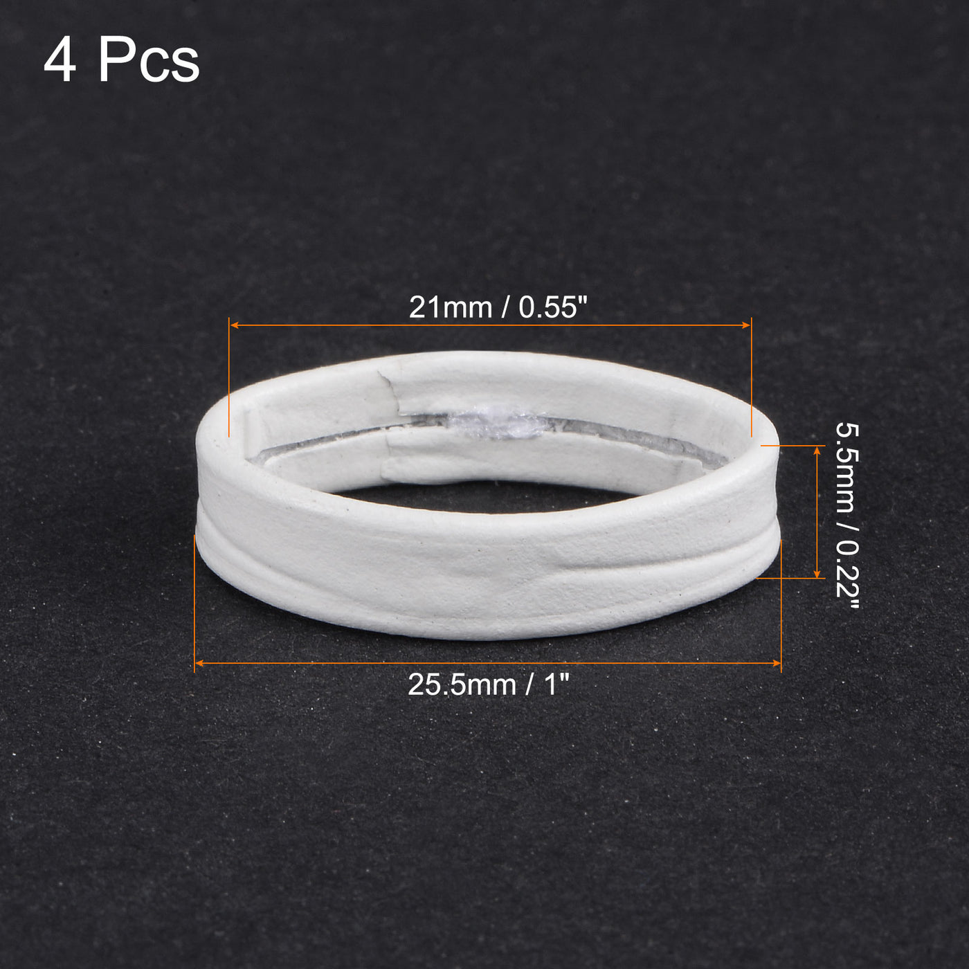 Uxcell Uxcell 4 Pcs PU Leather Loops Retaining Ring for 20mm Width Watch Band, White