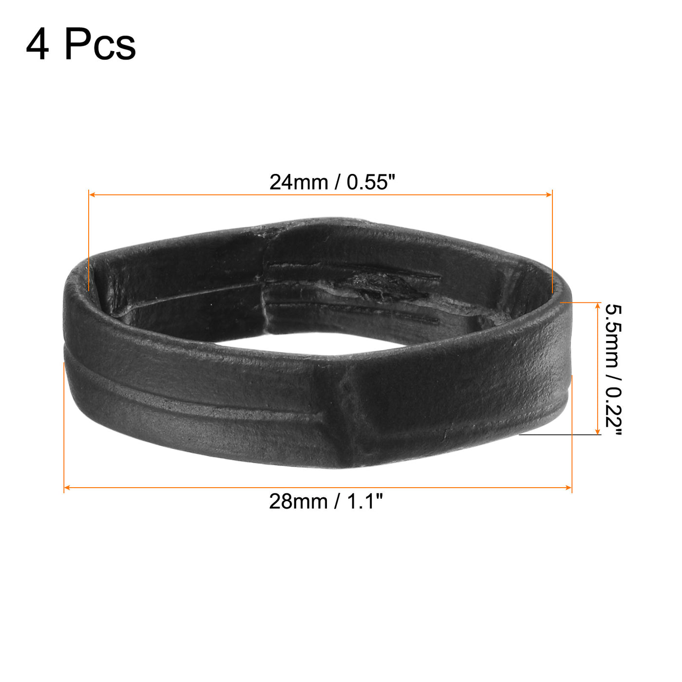 Uxcell Uxcell 4 Pcs PU Leather Loops Retaining Ring for 26mm Width Watch Band, Brown