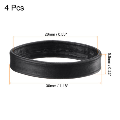 Harfington Uxcell 4 Pcs PU Leather Loops Retaining Ring for 26mm Width Watch Band, Brown