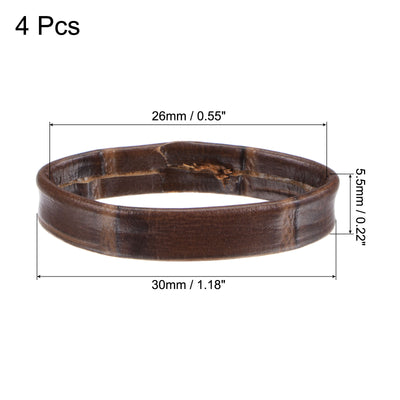Harfington Uxcell 4 Pcs PU Leather Loops Retaining Ring for 26mm Width Watch Band, Brown