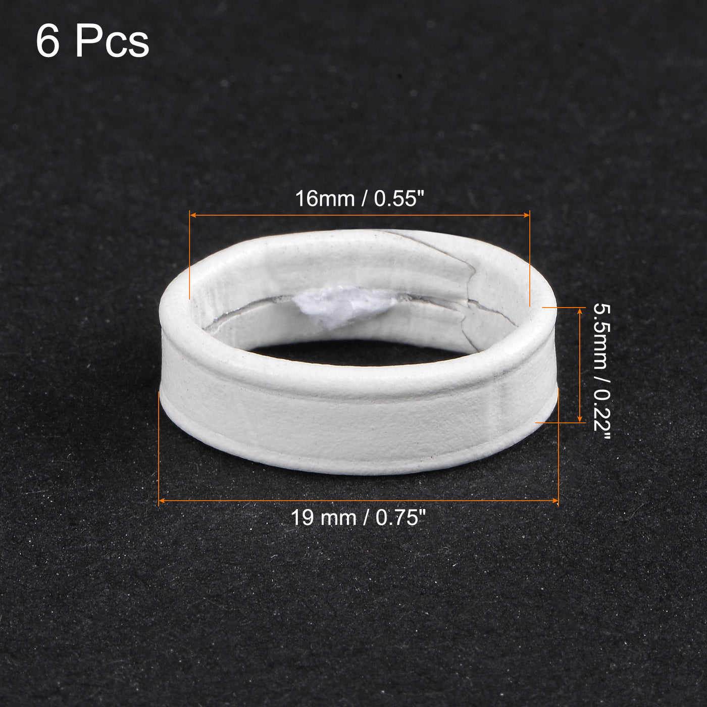 Uxcell Uxcell 6 Pcs PU Leather Loops Retaining Ring for 18mm Width Watch Band, White