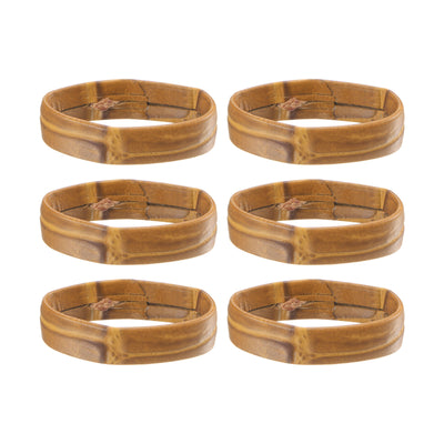 Harfington Uxcell 6 Pcs PU Leather Loops Retaining Ring for 21mm Width Watch Band, Brown