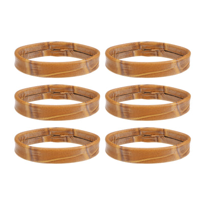Harfington Uxcell 6 Pcs PU Leather Loops Retaining Ring for 26mm Width Watch Band, Brown