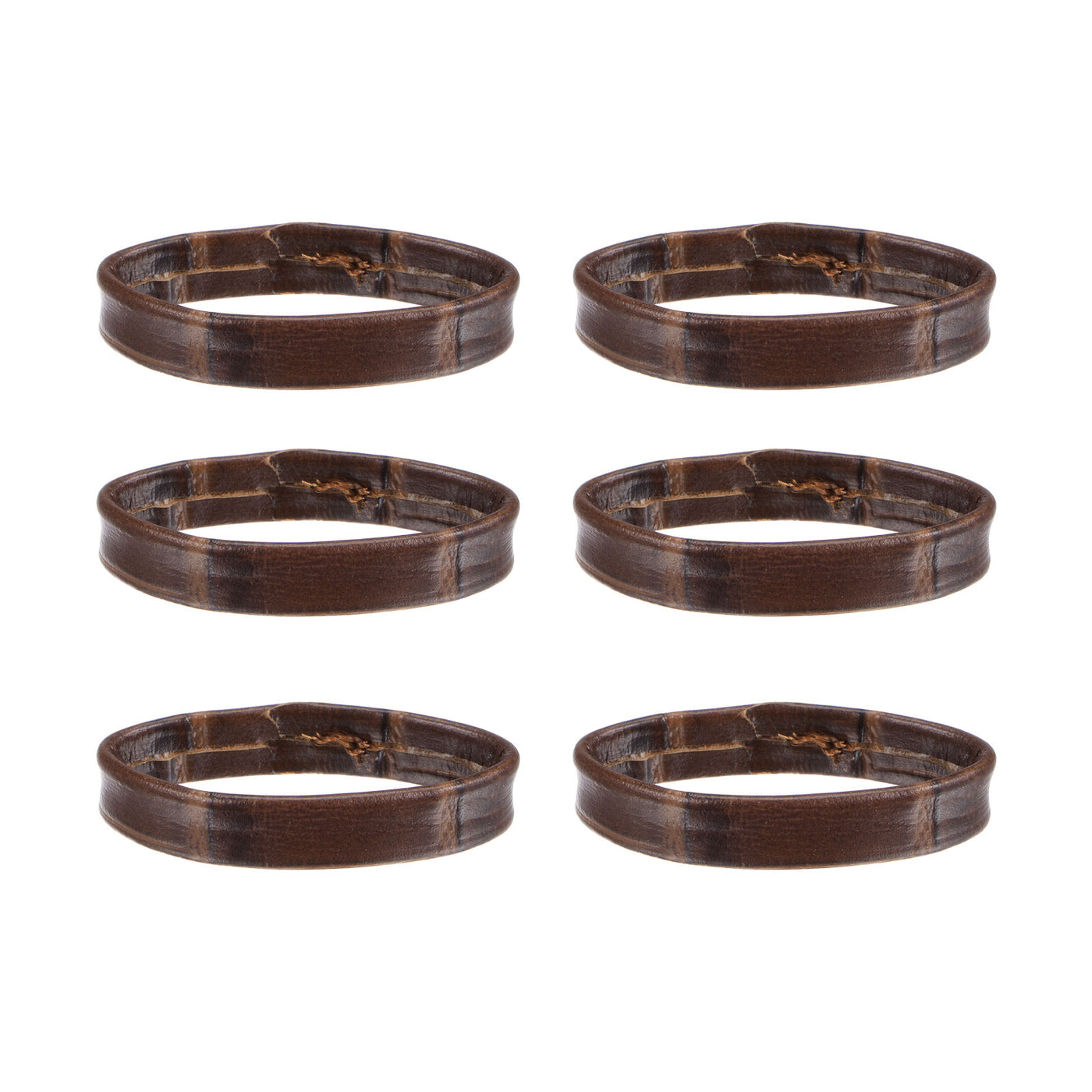 Uxcell Uxcell 6 Pcs PU Leather Loops Retaining Ring for 26mm Width Watch Band, Brown