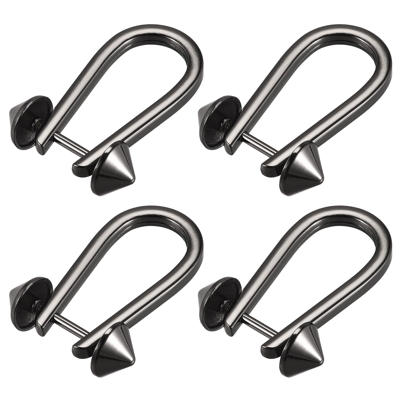 Uxcell Uxcell D-Rings Screw in Shackle, 5Pcs 50mm Horseshoe U Shape D Ring for Bags DIY, Black