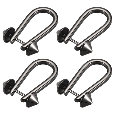 Harfington Uxcell D-Rings Screw in Shackle, 5Pcs 50mm Horseshoe U Shape D Ring for Bags DIY, Black