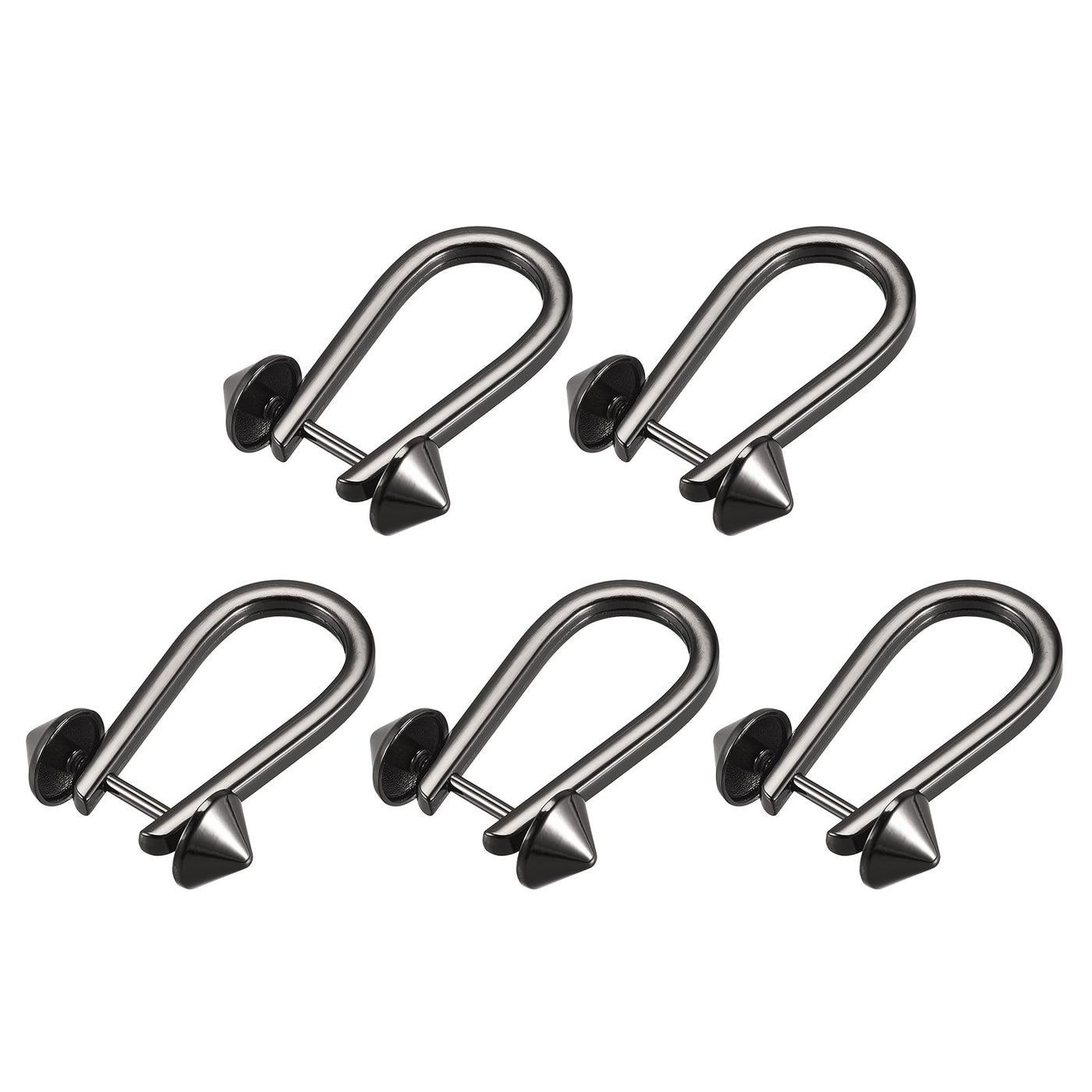 Uxcell Uxcell D-Rings Screw in Shackle, 5Pcs 50mm Horseshoe U Shape D Ring for Bags DIY, Black