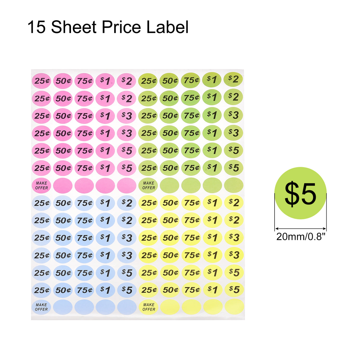 Harfington Pricing Labels Sale Stickers B Style for Shop Retail Garage Items List Price