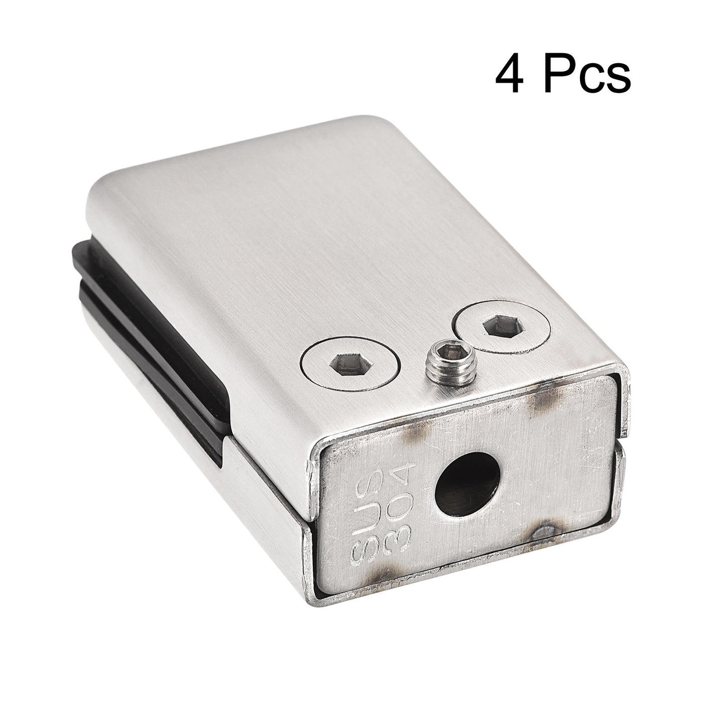 Uxcell Uxcell Glass Clamp 2pcs for 10-12mm Thick 65x43mm 304 Stainless Steel Flat Back Square
