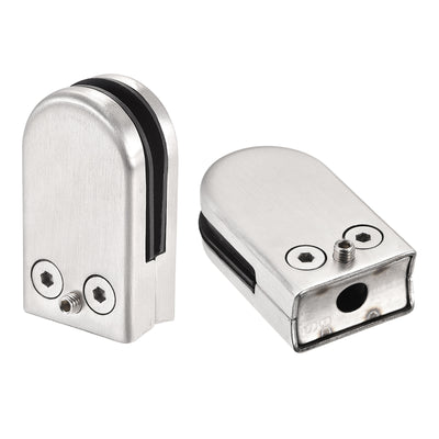 Harfington Uxcell Glass Clamp 2pcs for 10-12mm Thick 65x43mm 304 Stainless Steel Glass Clip