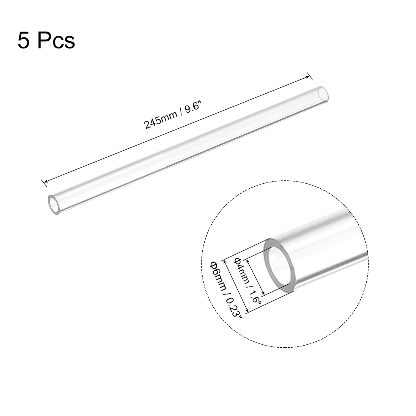 Harfington Plastic Pipe Rigid Polycarbonate Round Tube High Impact for Lighting Model, Water Plumbing