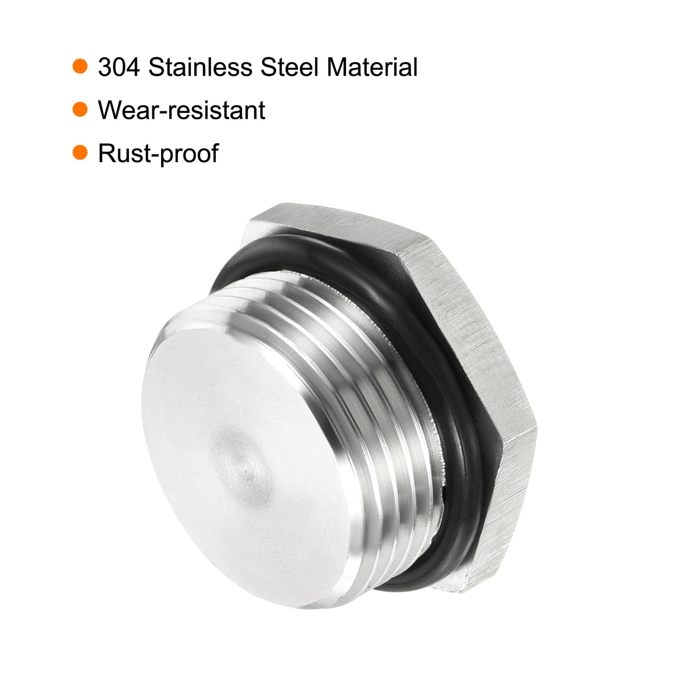 Male Plug Waterproof Dustproof Stainless Steel Thread Hex Head Socket ...