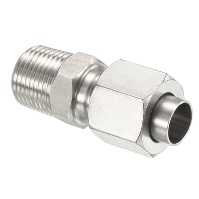 Harfington Compression Tube Fitting, Stainless Steel  Male Thread Straight Coupling Adapter Connector for Tube