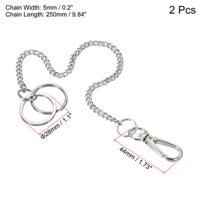 Harfington Keychain with Keyrings Clasp, 304 Stainless Steel Clip for Jeans Pants Belt Loop Pocket Wallet Purse Handbag