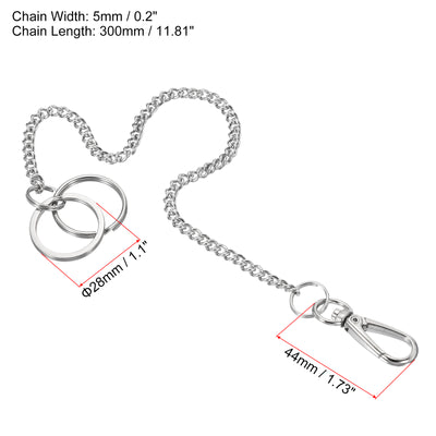 Harfington Keychain with Keyrings Clasp, 304 Stainless Steel Clip for Jeans Pants Belt Loop Pocket Wallet Purse Handbag