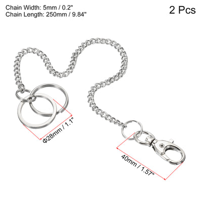 Harfington Keychain with Keyring Clasp, 304 Stainless Steel Clip for Jeans Pants Belt Loop Pocket Wallets Purse Handbag