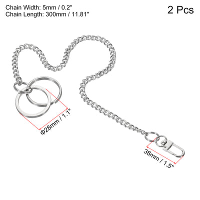 Harfington Keychain with Keyrings Hook Clasp, 304 Stainless Steel Clip for Jeans Pants Belt Loop Pocket Wallet Purse Handbag