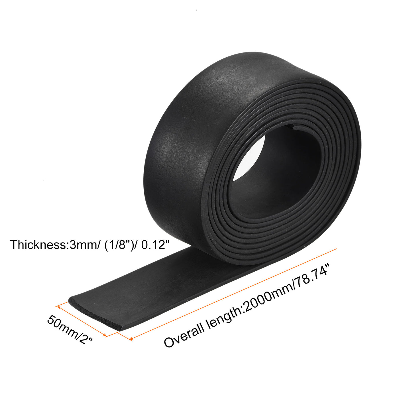 Uxcell Uxcell EPDM Rubber Foam Sheet Strips,  Neoprene Sheets Rolls 3/8"T x 0.79"W x 78.74"L