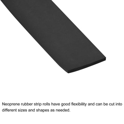 Harfington Uxcell EPDM Rubber Foam Sheet Strips,  Neoprene Sheets Rolls 3/8"T x 0.79"W x 78.74"L