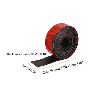 Harfington Uxcell Neoprene Sheets Rolls, Adhesive Back Solid Rubber Strips 1/4"Tx0.79"Wx39.37"L