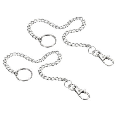 Harfington Flat Keychain W Keyring Lobster Clasp 304 Stainless Steel Clip Jeans Pants Belt Loop Pocket Wallet Purse Handbag