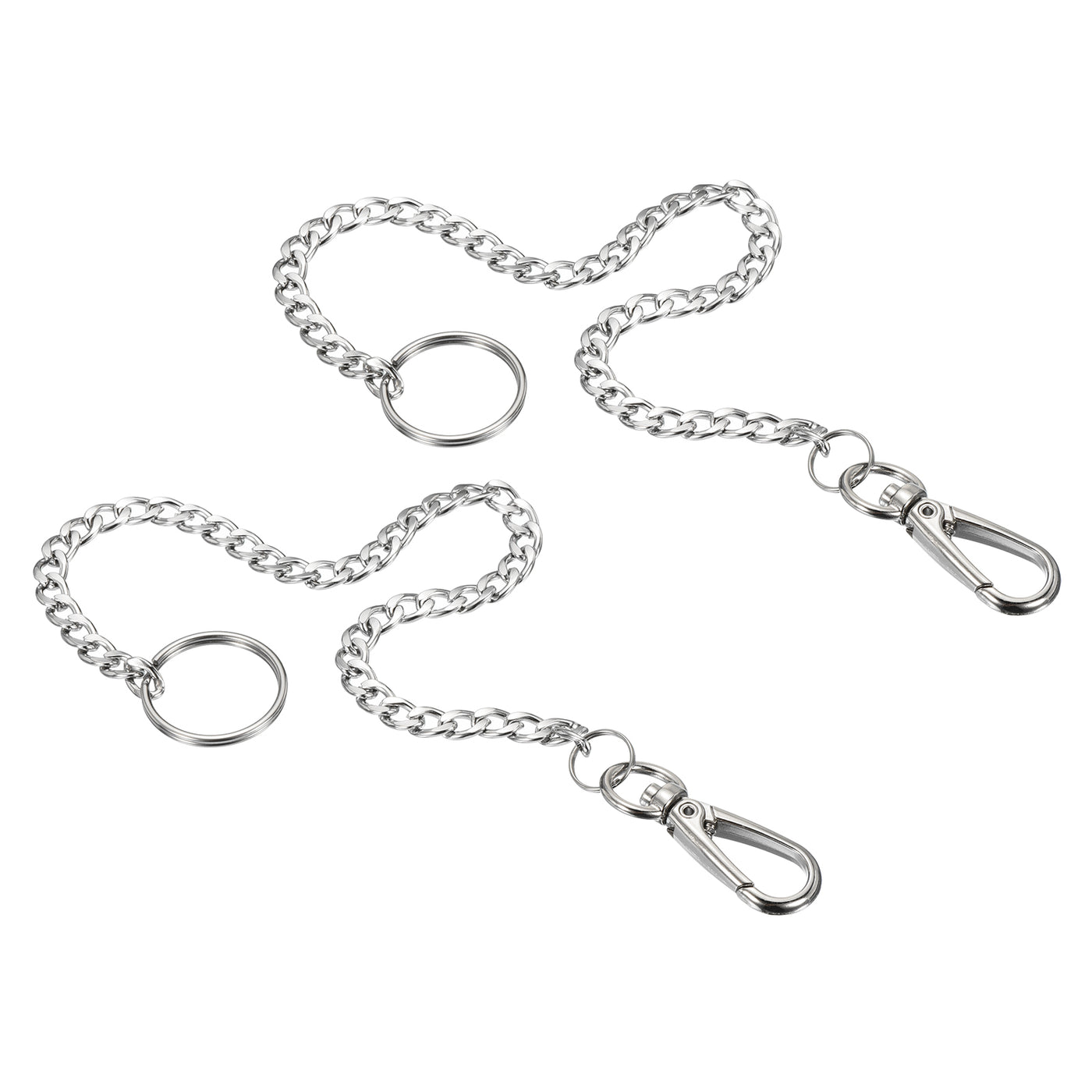 Harfington Flat Keychain with Keyring Clasp, 304 Stainless Steel Clip for Jeans Pants Belt Loop Pocket Wallet Purse Handbag