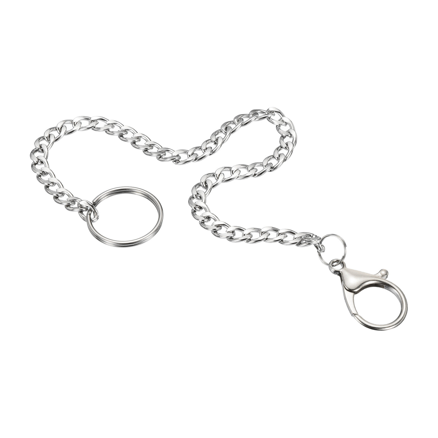 Harfington Flat Keychain with Keyring Lobster Clasp, 304 Stainless Steel Clip for Jeans Pants Belt Loop Pocket Wallet Handbag