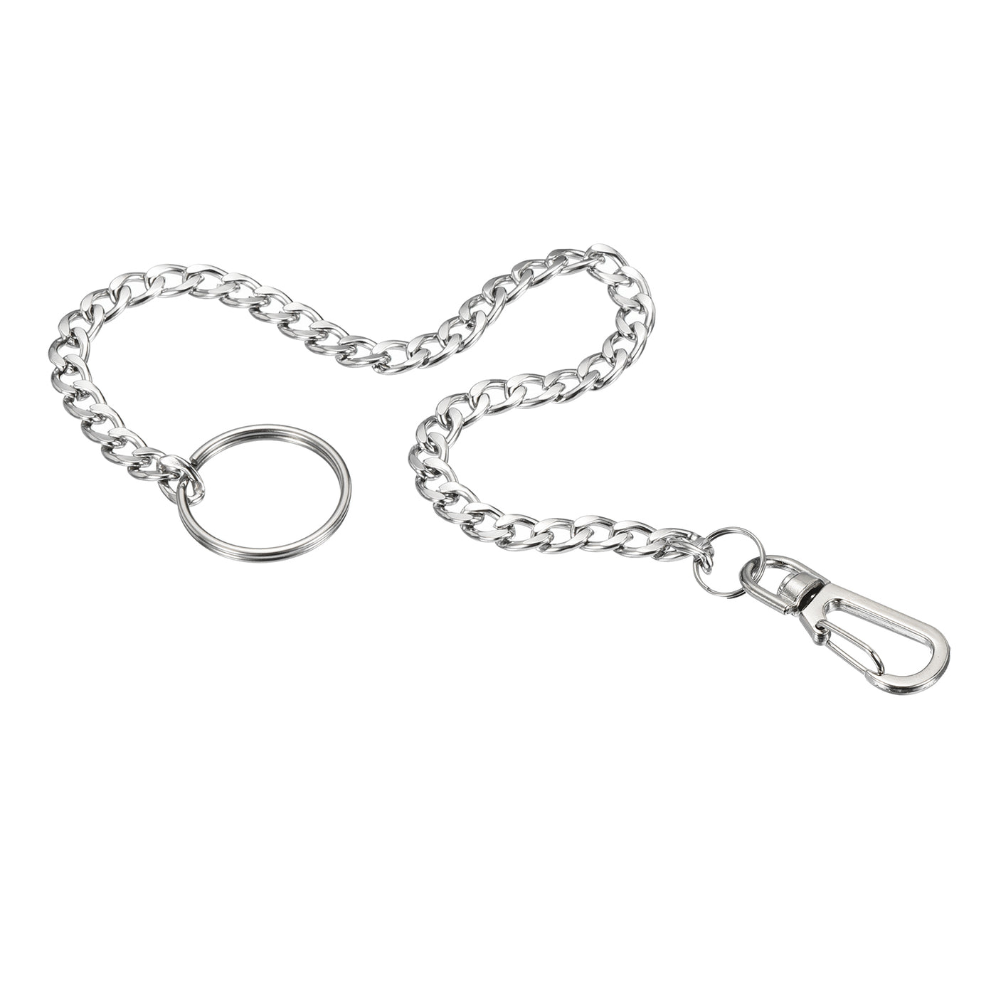 Harfington Flat Keychain with Keyring Hook Clasp, 304 Stainless Steel Clip for Jeans Pants Belt Loop Pocket Wallet Purse Handbag