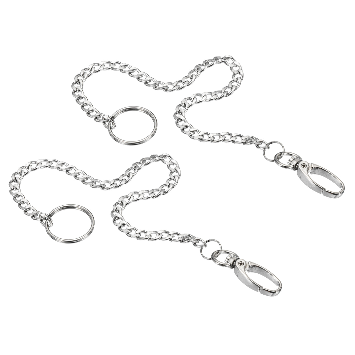 Harfington Flat Keychain with Keyring Clasp, 304 Stainless Steel Clip for Jeans Pants Belt Loop Pocket Wallet Handbag