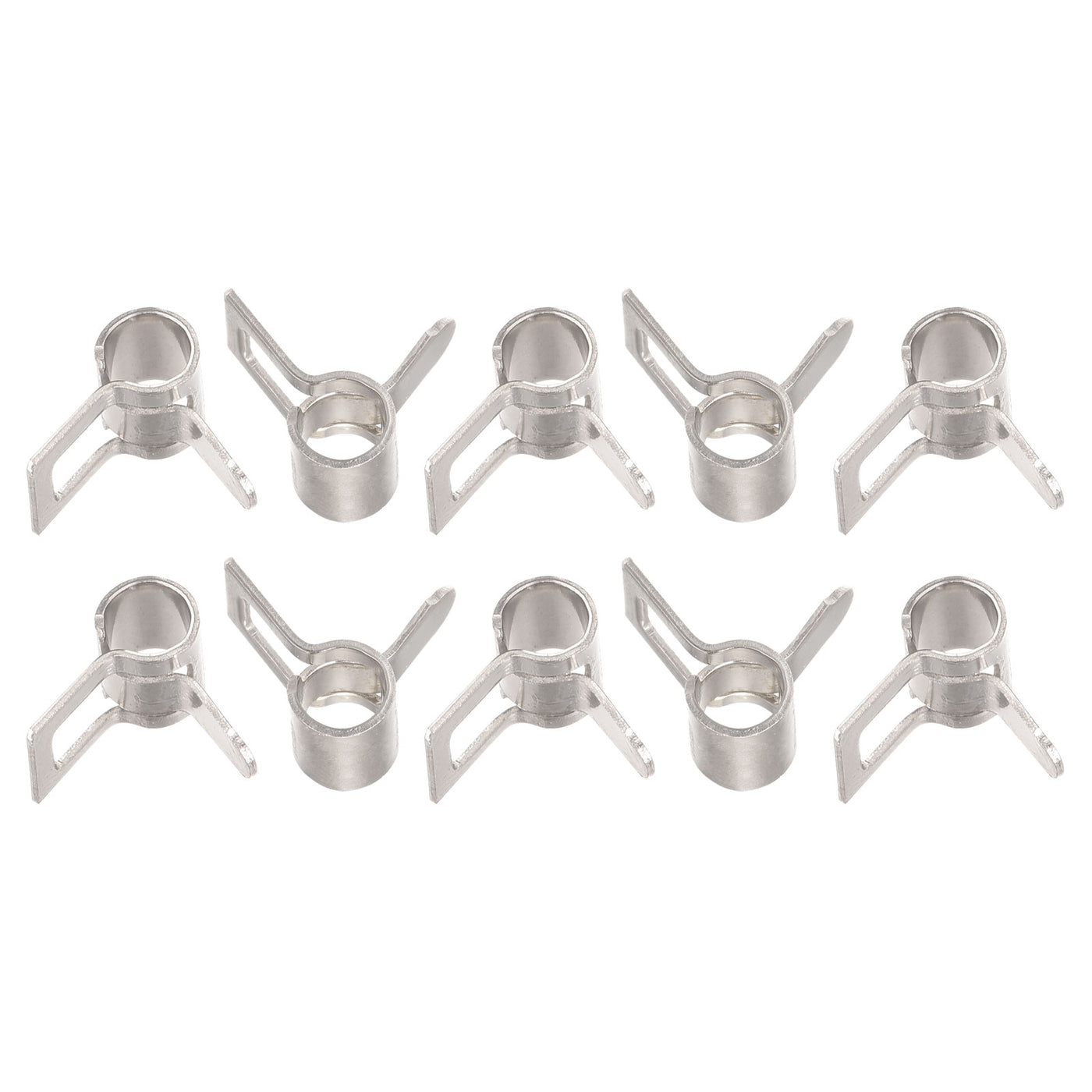 Uxcell Uxcell Spring Hose Clamp, 50pcs 65Mn Steel 15mm Low Pressure Air Clip, Nickel Plated