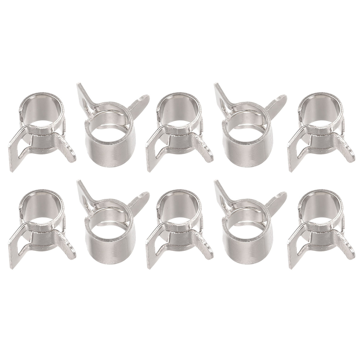 Uxcell Uxcell Spring Hose Clamp, 20pcs 65Mn Steel 12mm Low Pressure Air Clip, Nickel Plated